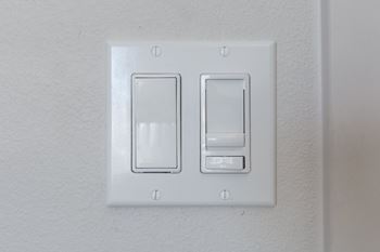 Dual light switches with dimmer control panel